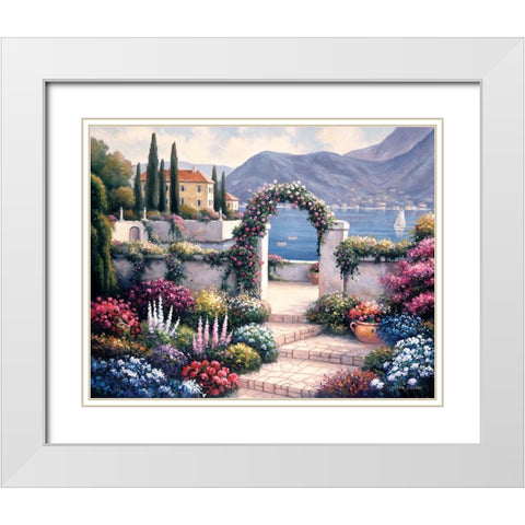 Mediterranean Scene A White Modern Wood Framed Art Print with Double Matting by Zaccheo, John