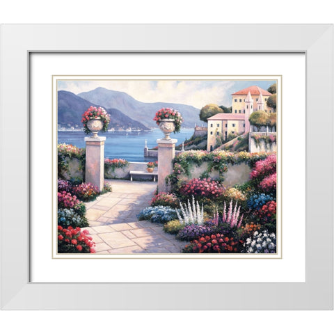 Mediterranean Scene B White Modern Wood Framed Art Print with Double Matting by Zaccheo, John