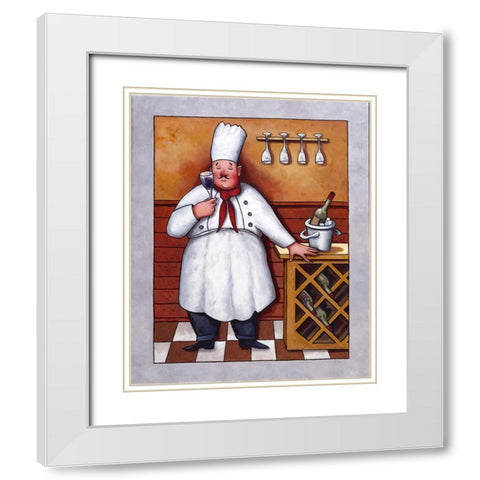 Chef 2 White Modern Wood Framed Art Print with Double Matting by Zaccheo, John