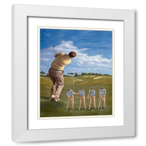 Follow Through White Modern Wood Framed Art Print with Double Matting by Zaccheo, John