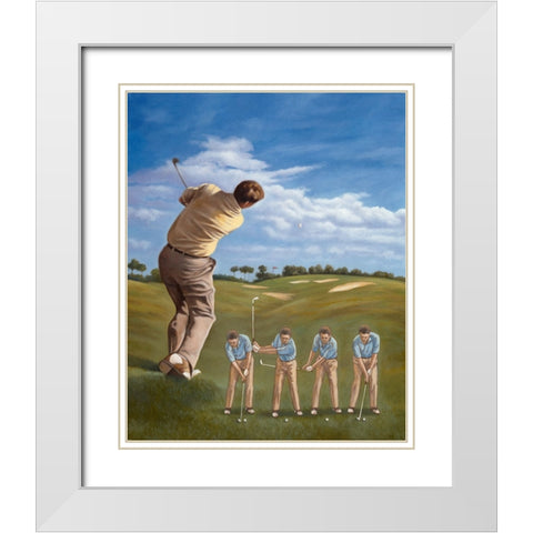 Follow Through White Modern Wood Framed Art Print with Double Matting by Zaccheo, John