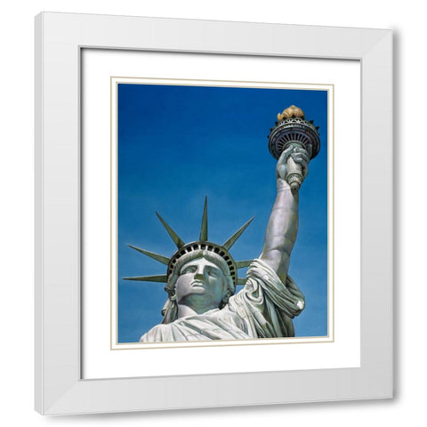 Statue Of Liberty White Modern Wood Framed Art Print with Double Matting by Zaccheo, John