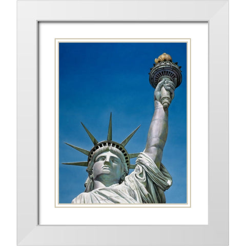 Statue Of Liberty White Modern Wood Framed Art Print with Double Matting by Zaccheo, John