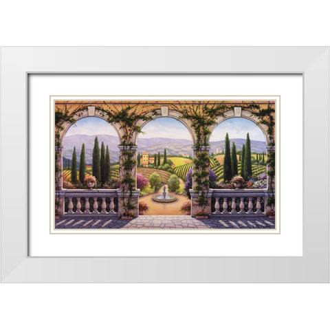 Tuscan Villa White Modern Wood Framed Art Print with Double Matting by Zaccheo, John
