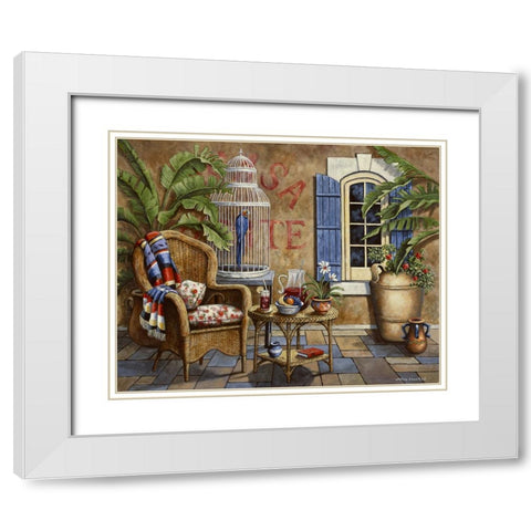 Fiesta 1 White Modern Wood Framed Art Print with Double Matting by Zaccheo, John