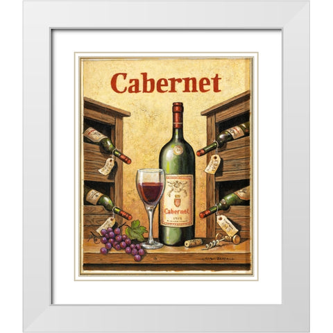 Cabernet White Modern Wood Framed Art Print with Double Matting by Zaccheo, John