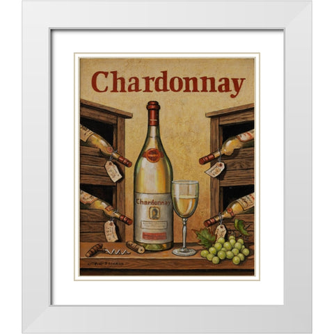 Chardonnay White Modern Wood Framed Art Print with Double Matting by Zaccheo, John