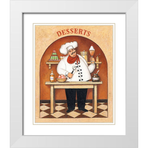 Desserts White Modern Wood Framed Art Print with Double Matting by Zaccheo, John