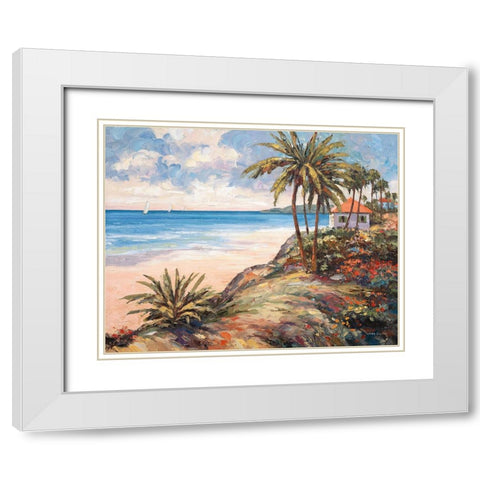 Coastal Light White Modern Wood Framed Art Print with Double Matting by Zaccheo, John