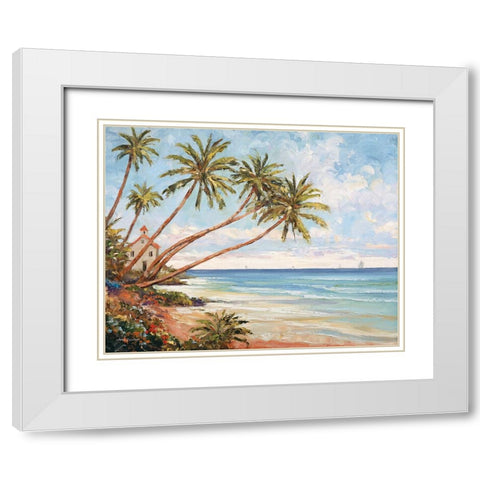 Seaside Vista White Modern Wood Framed Art Print with Double Matting by Zaccheo, John