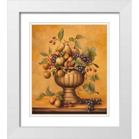 Fruit Bowl White Modern Wood Framed Art Print with Double Matting by Zaccheo, John