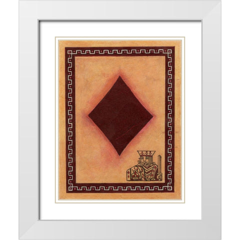 King Of Diamonds White Modern Wood Framed Art Print with Double Matting by Zaccheo, John