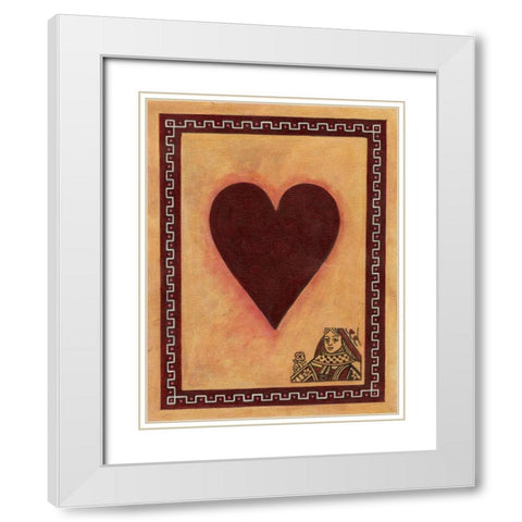 Queen Of Hearts White Modern Wood Framed Art Print with Double Matting by Zaccheo, John