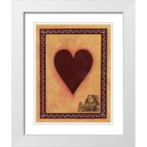 Queen Of Hearts White Modern Wood Framed Art Print with Double Matting by Zaccheo, John