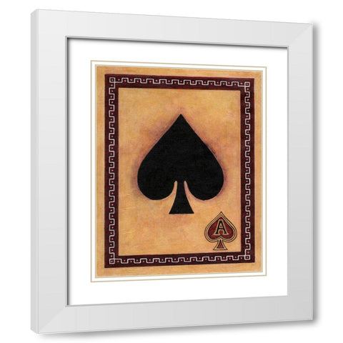 Ace Of Spades White Modern Wood Framed Art Print with Double Matting by Zaccheo, John