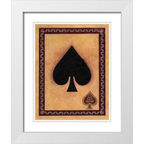 Ace Of Spades White Modern Wood Framed Art Print with Double Matting by Zaccheo, John