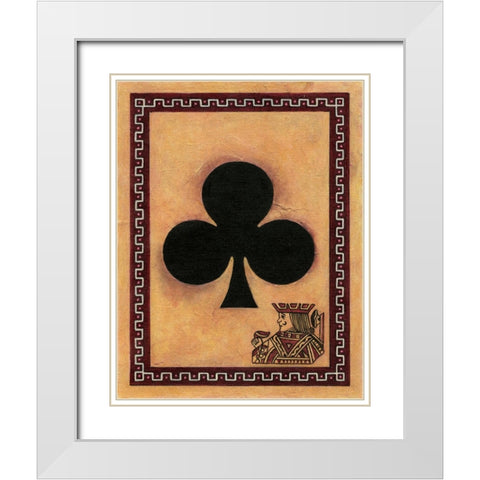 Jack Of Clubs White Modern Wood Framed Art Print with Double Matting by Zaccheo, John