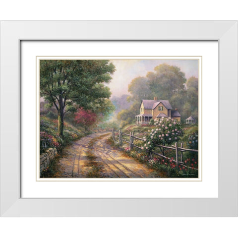 Lilac Morning White Modern Wood Framed Art Print with Double Matting by Zaccheo, John