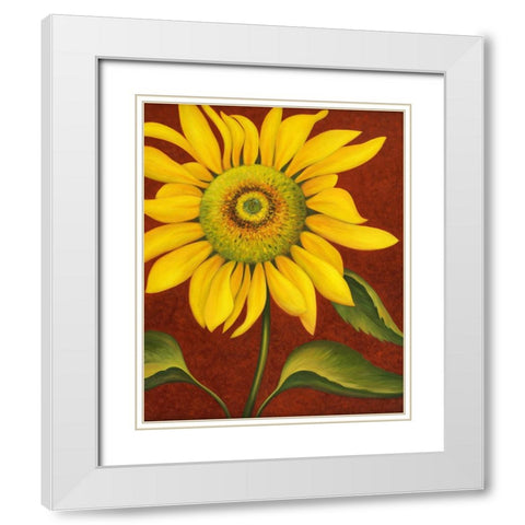 Sunflower White Modern Wood Framed Art Print with Double Matting by Zaccheo, John