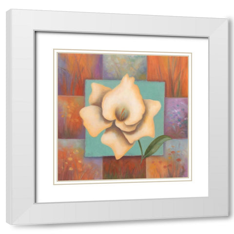 White Patchwork White Modern Wood Framed Art Print with Double Matting by Zaccheo, John