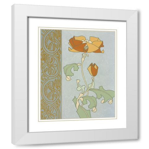 Tan Tulip With Left Border White Modern Wood Framed Art Print with Double Matting by Zaccheo, John