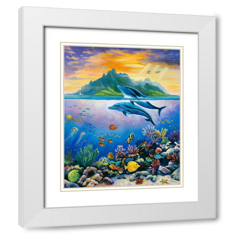 Paradise White Modern Wood Framed Art Print with Double Matting by Zaccheo, John