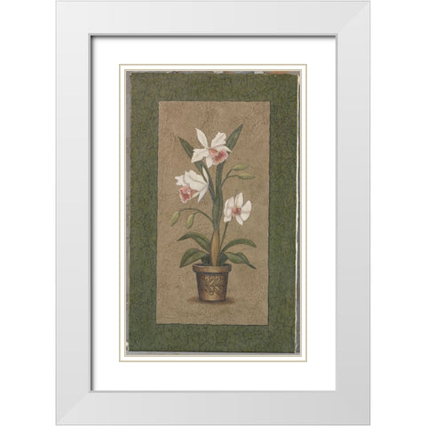 Green Border Triptych - Right White Modern Wood Framed Art Print with Double Matting by Zaccheo, John