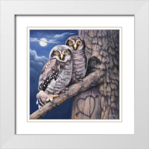 Mates For Life White Modern Wood Framed Art Print with Double Matting by Zaccheo, John