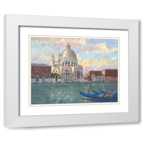 Venice Light White Modern Wood Framed Art Print with Double Matting by Zaccheo, John