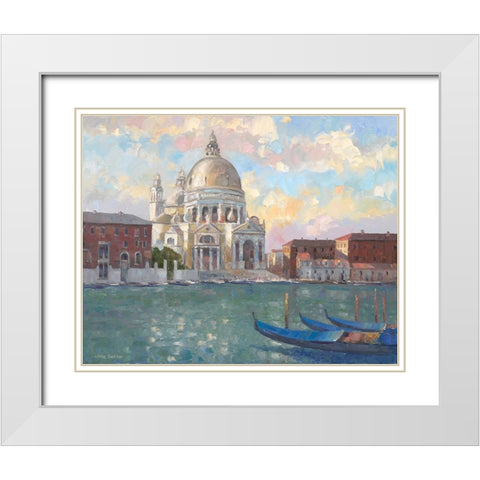 Venice Light White Modern Wood Framed Art Print with Double Matting by Zaccheo, John