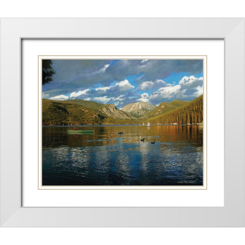 Vista Of Grand Lake, Colorado White Modern Wood Framed Art Print with Double Matting by Zaccheo, John