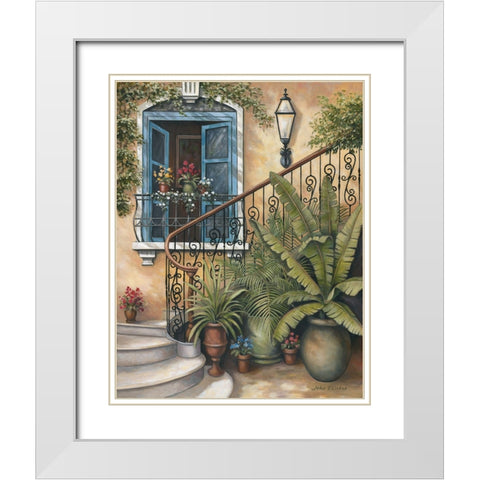 Stairway To The Sky White Modern Wood Framed Art Print with Double Matting by Zaccheo, John