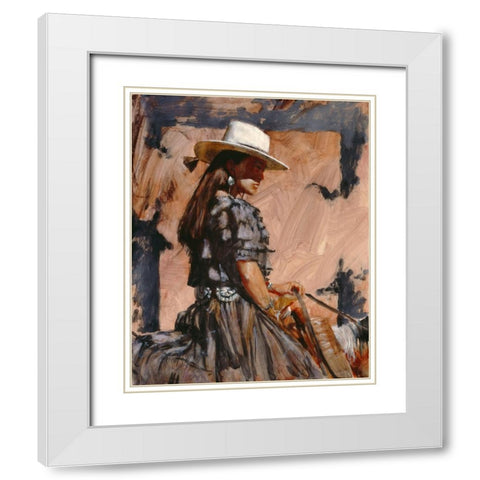 At A Walk White Modern Wood Framed Art Print with Double Matting by Knauf, J.E.