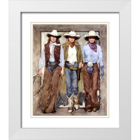 Buckle Brigade White Modern Wood Framed Art Print with Double Matting by Knauf, J.E.