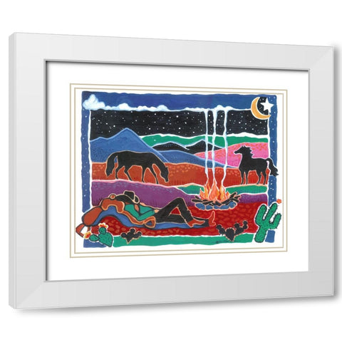 Cowboy Dreams White Modern Wood Framed Art Print with Double Matting by Bryant, Kristin