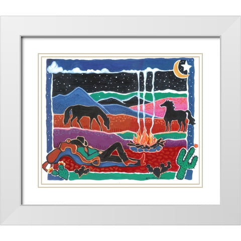 Cowboy Dreams White Modern Wood Framed Art Print with Double Matting by Bryant, Kristin