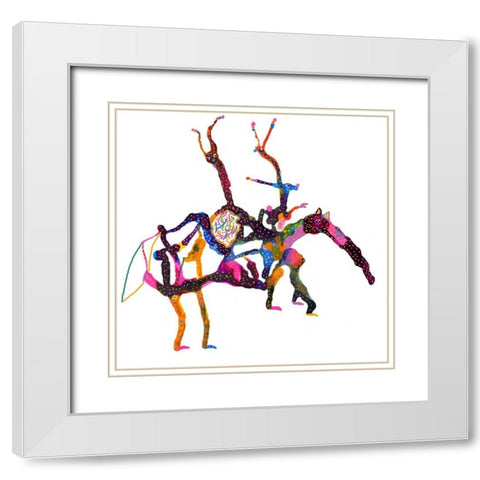 Anteater Snails Bunny White Modern Wood Framed Art Print with Double Matting by Kwerki Studios