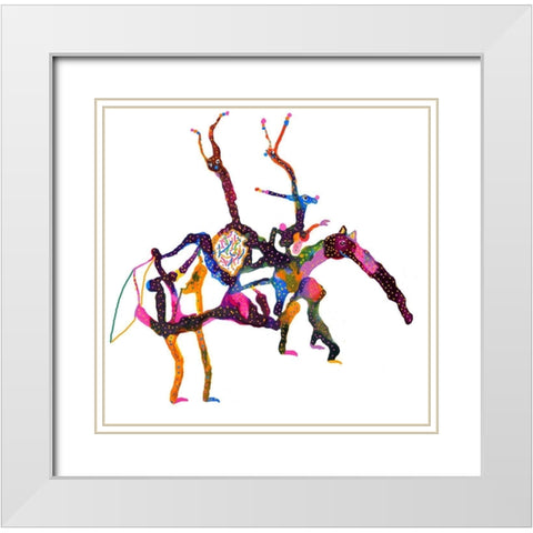 Anteater Snails Bunny White Modern Wood Framed Art Print with Double Matting by Kwerki Studios