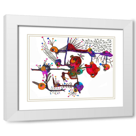 In A Maze White Modern Wood Framed Art Print with Double Matting by Kwerki Studios