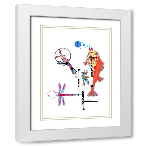 Anamolous White Modern Wood Framed Art Print with Double Matting by Kwerki Studios