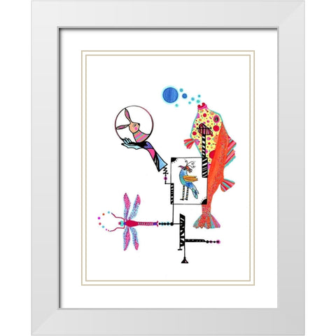 Anamolous White Modern Wood Framed Art Print with Double Matting by Kwerki Studios