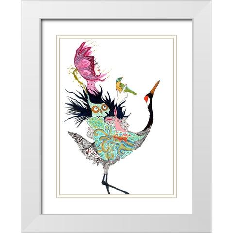 And So The Journey Begins White Modern Wood Framed Art Print with Double Matting by Kwerki Studios