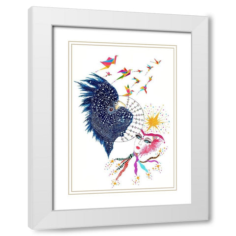 Dream On White Modern Wood Framed Art Print with Double Matting by Kwerki Studios
