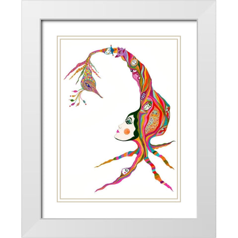 I See You White Modern Wood Framed Art Print with Double Matting by Kwerki Studios