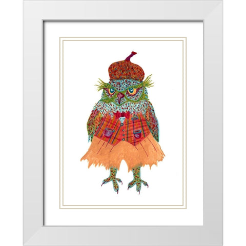 Oliver White Modern Wood Framed Art Print with Double Matting by Kwerki Studios