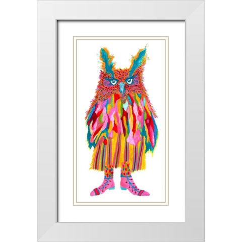 Olivia White Modern Wood Framed Art Print with Double Matting by Kwerki Studios