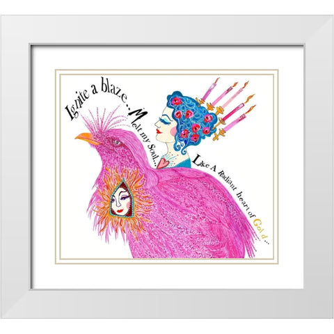 Passion Within White Modern Wood Framed Art Print with Double Matting by Kwerki Studios