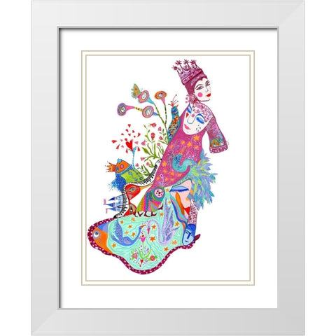 Queens Robe White Modern Wood Framed Art Print with Double Matting by Kwerki Studios