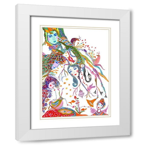 Tree Underworld White Modern Wood Framed Art Print with Double Matting by Kwerki Studios