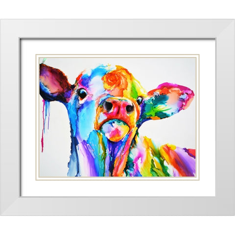 Do These Colours Make My Calves Look Fat White Modern Wood Framed Art Print with Double Matting by Art by Leslie Franklin